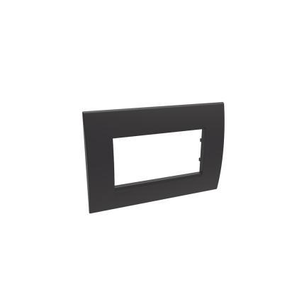 Cover plate 4 modules LivingLight Black for plane column
