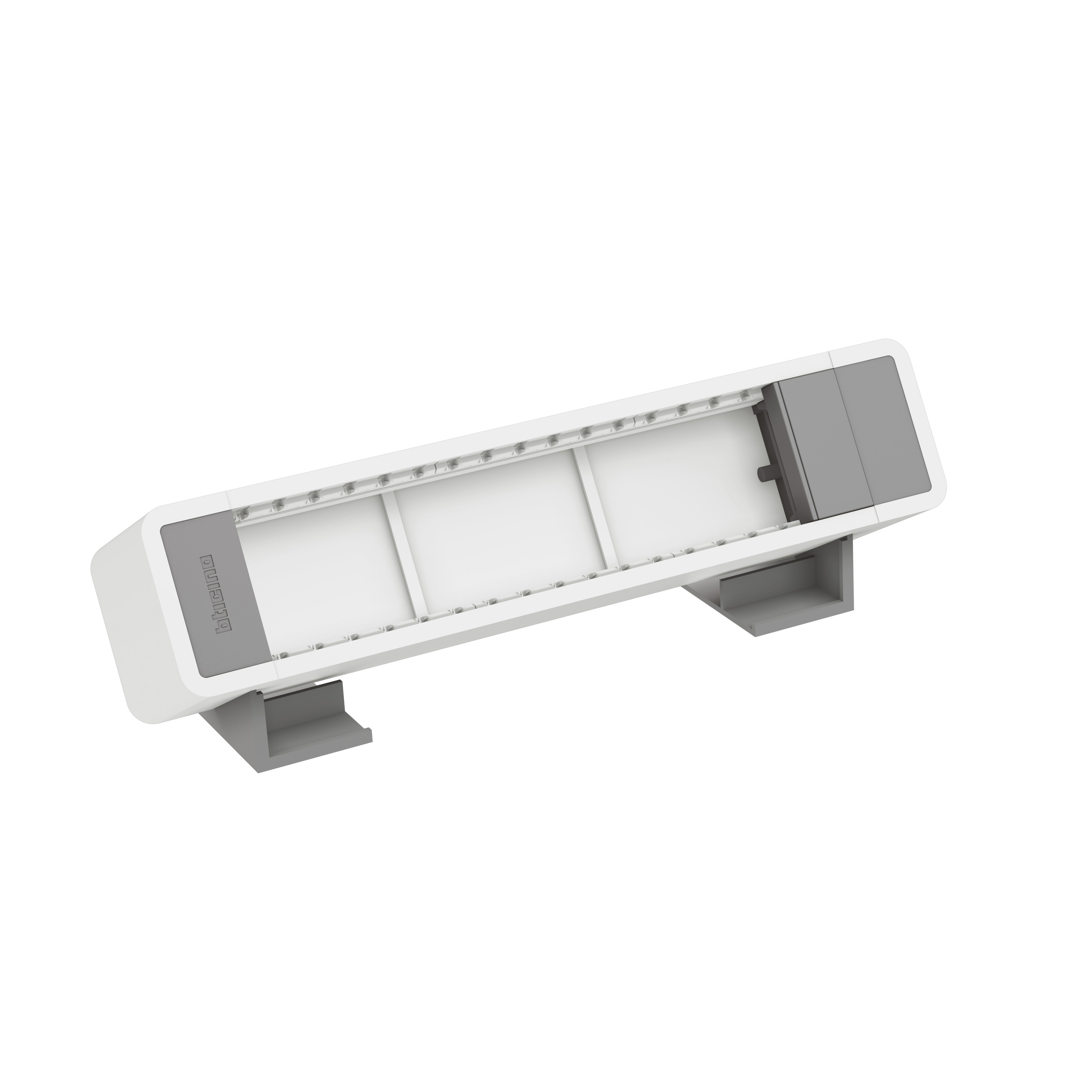 Desktop multi-outlet extensions to be equipped with MatixGO devices - 8 modules - Color: grey.