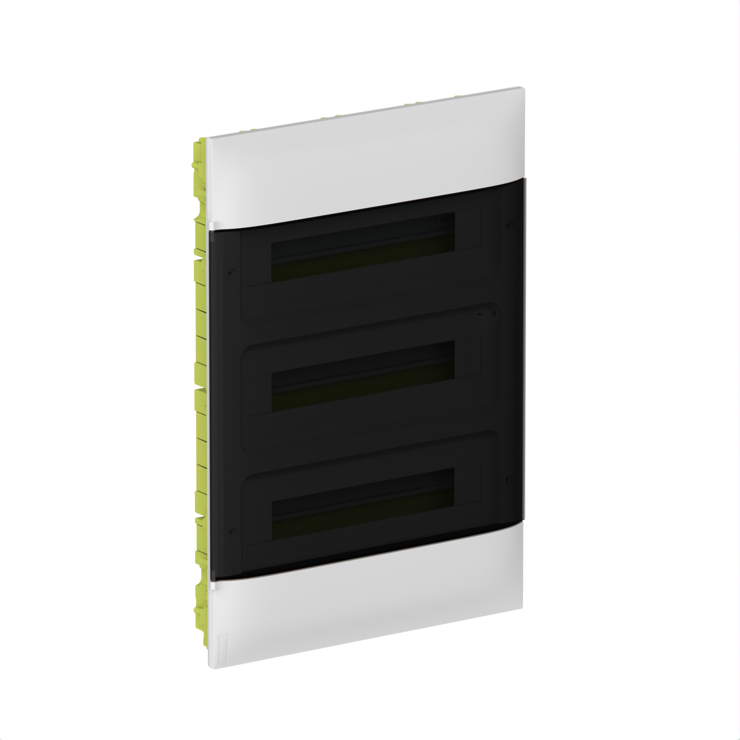 LINEA HABITA flush-mounting switchboard with door dark colour, 3x18 modules
