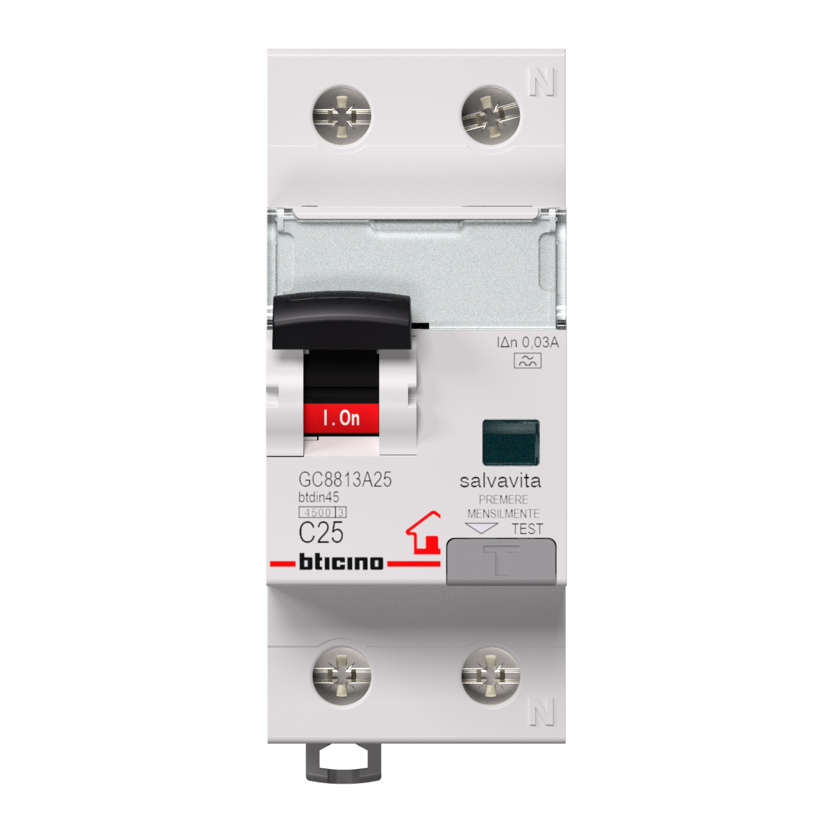 BTDIN-RS - MAGN DIFF A 1P+N 25A 4,5KA 30MA