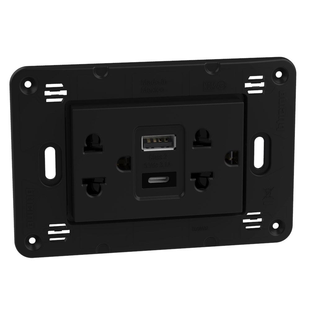 Euro american standard universal duplex socket outlets 2 P+E 16 A 127/250 VA 