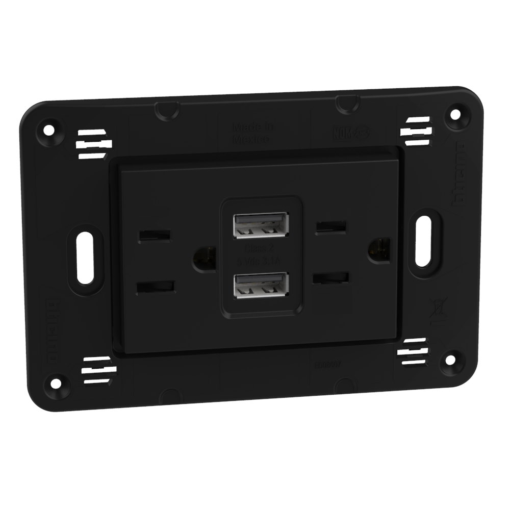 American standard 2 P+E 15 A 127/250 VA universal duplex socket