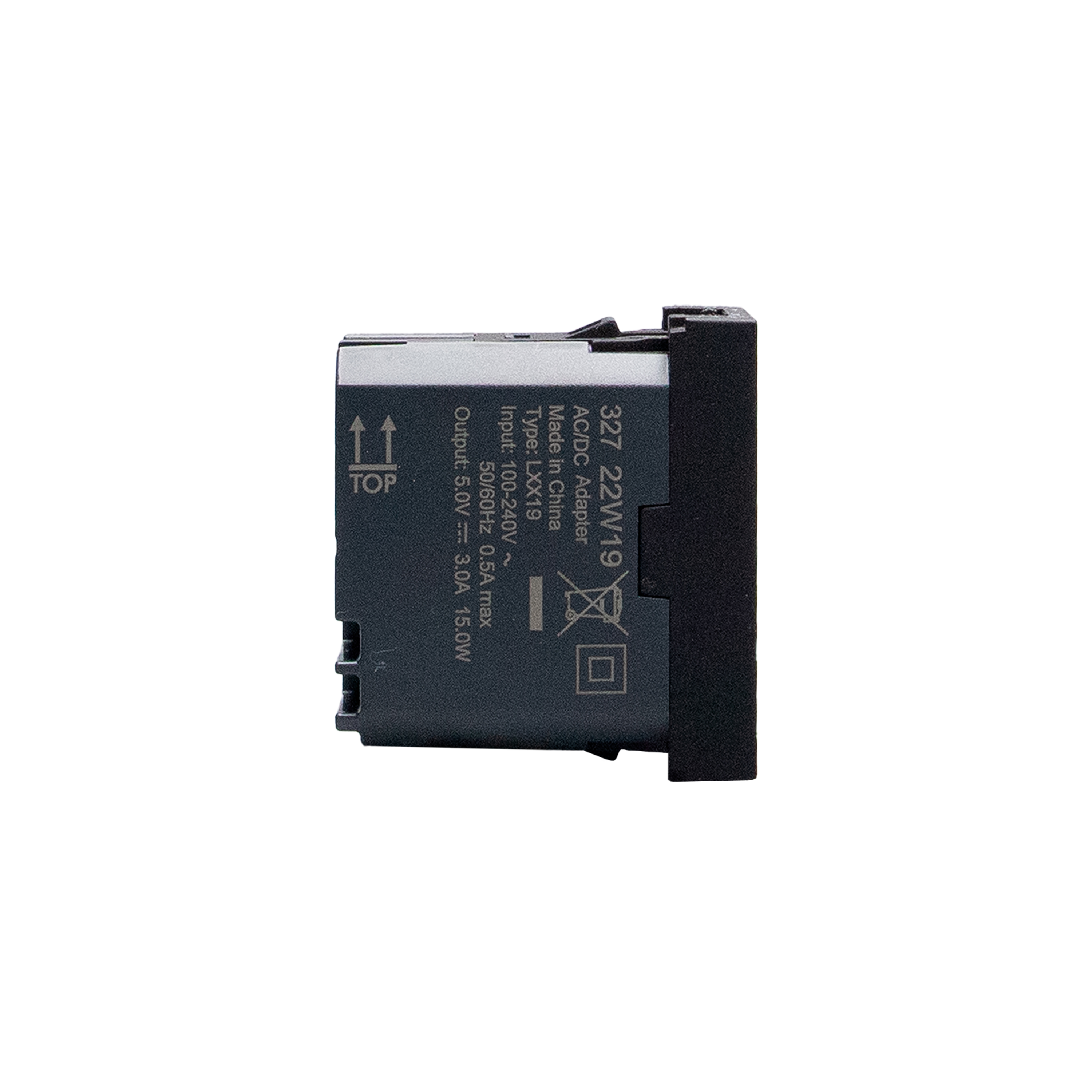 Double USB charger - 2 x Type-A - 5 V= - 3 A - 15 W 