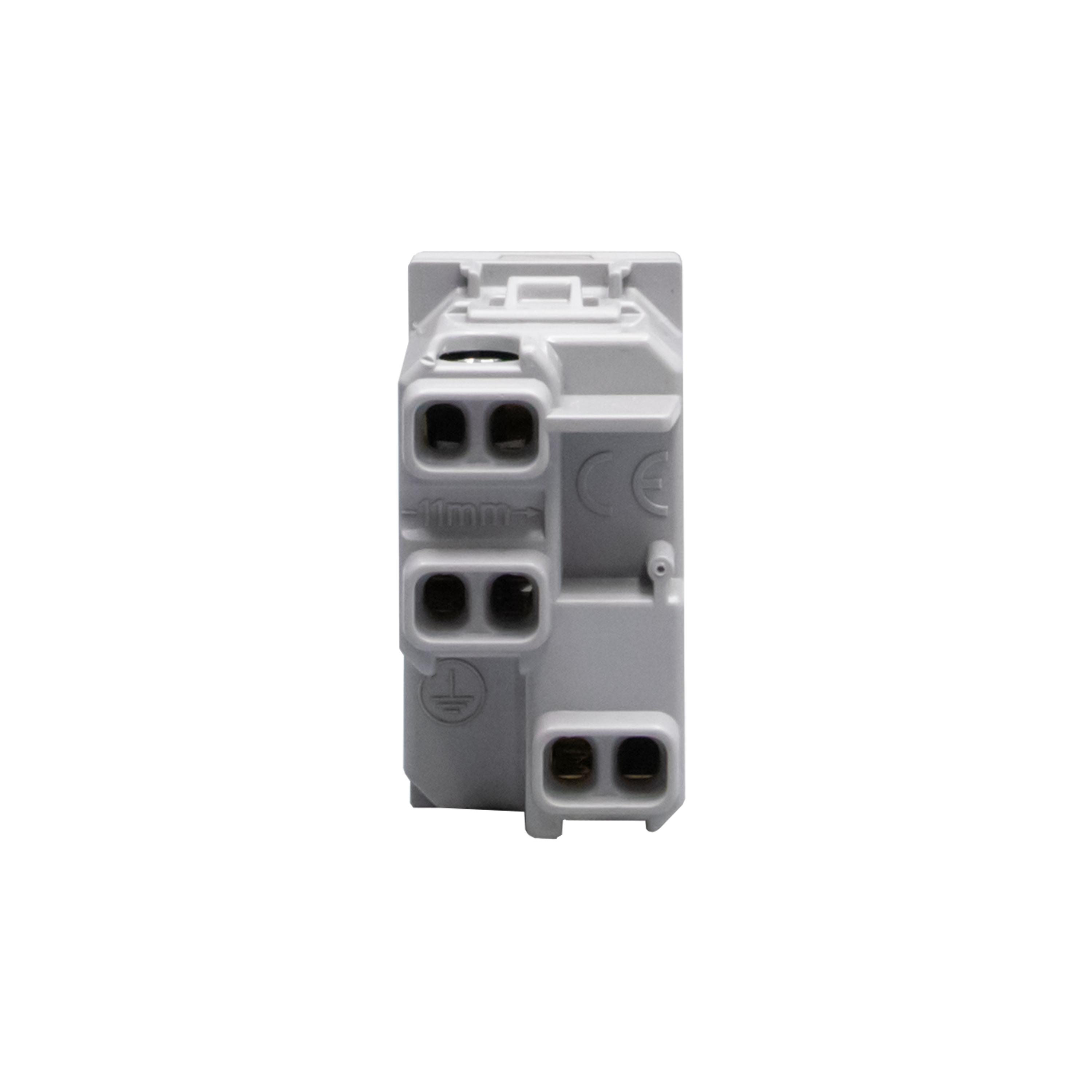 Italian standard P17/11 socket outlets. 2 P+E 16 A 250 Va.c.Grey 