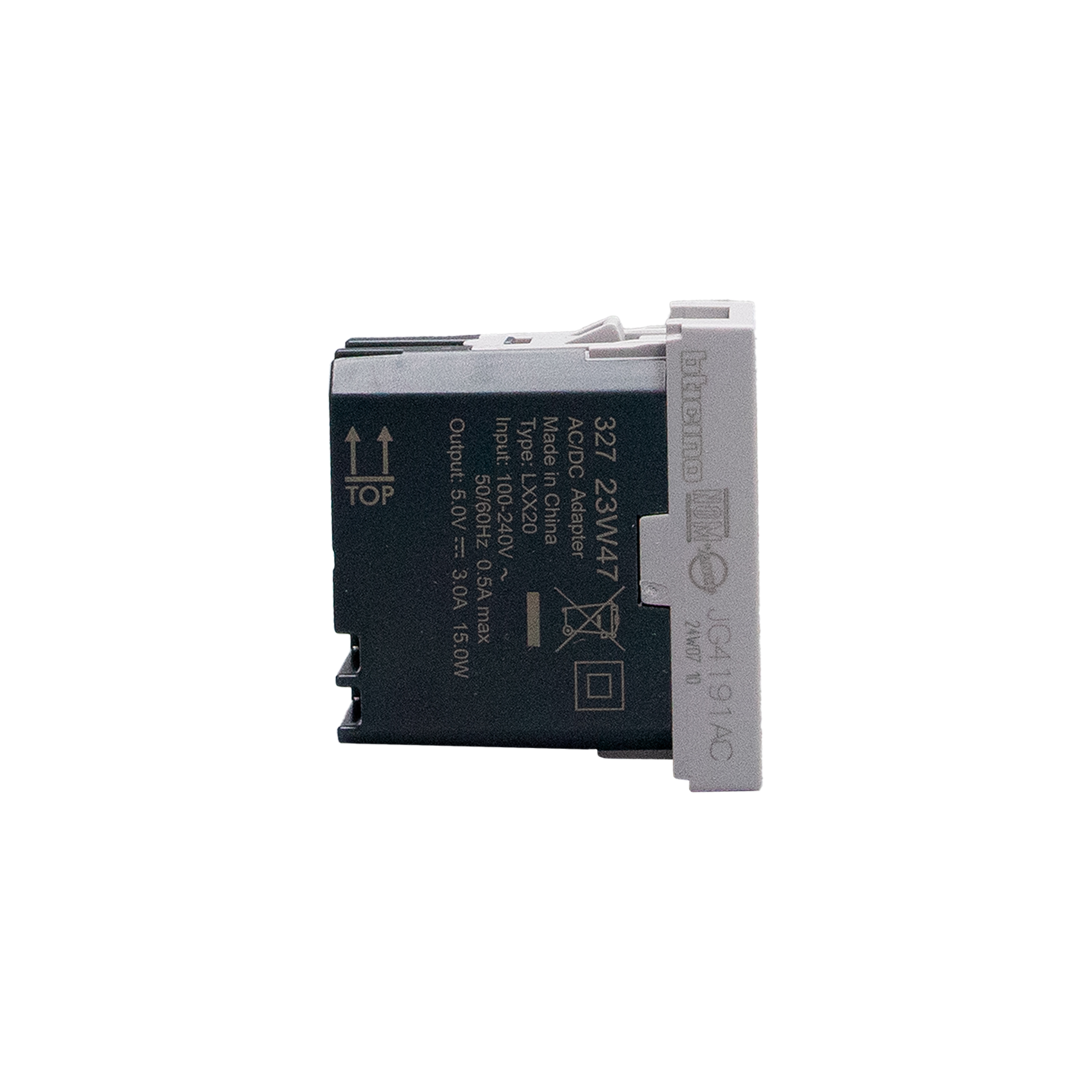 Double USB sockets - Type-A + Type-C - 5 V= - 3 A - 15 W. 