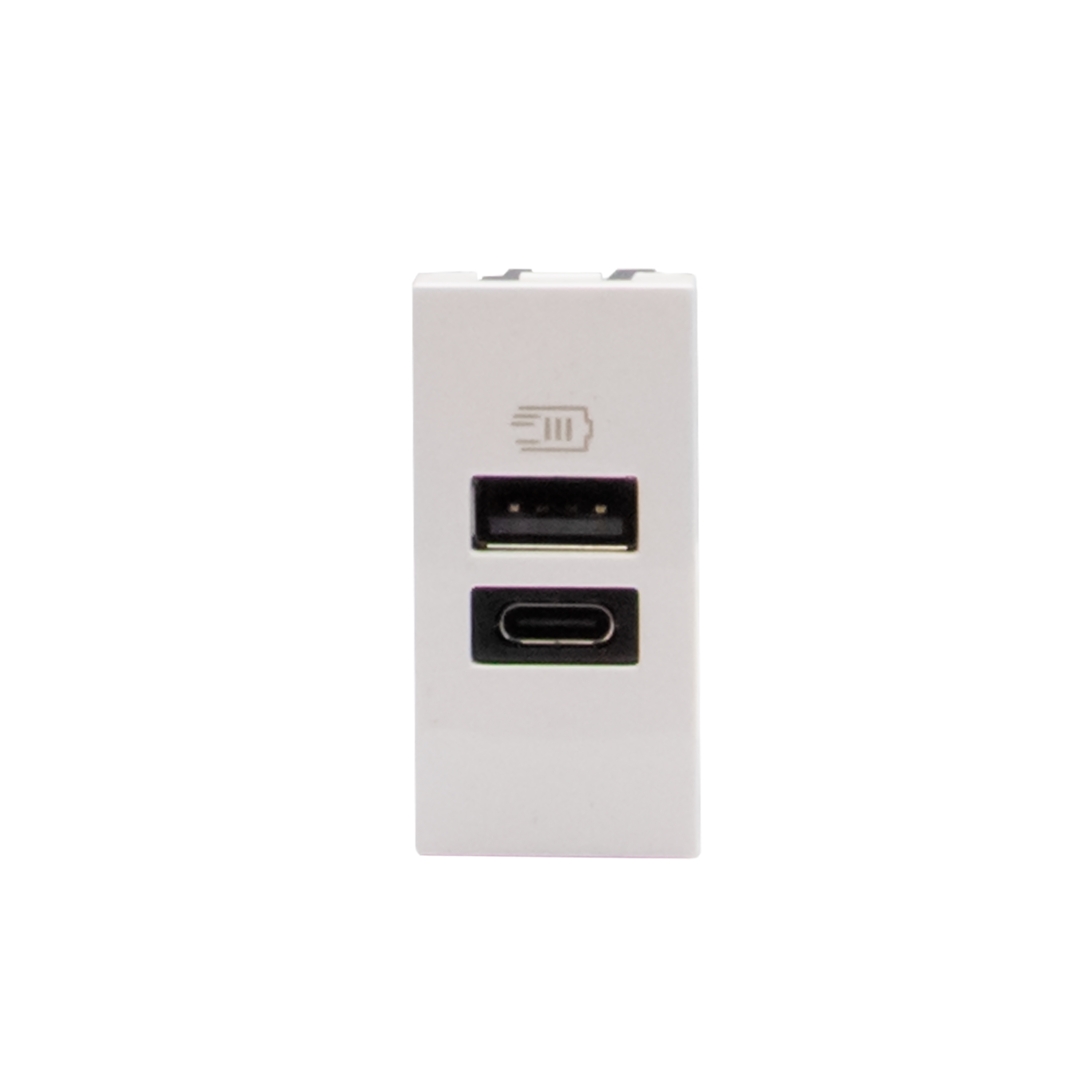 Double USB sockets - Type-A + Type-C - 5 V= - 3 A - 15 W.  