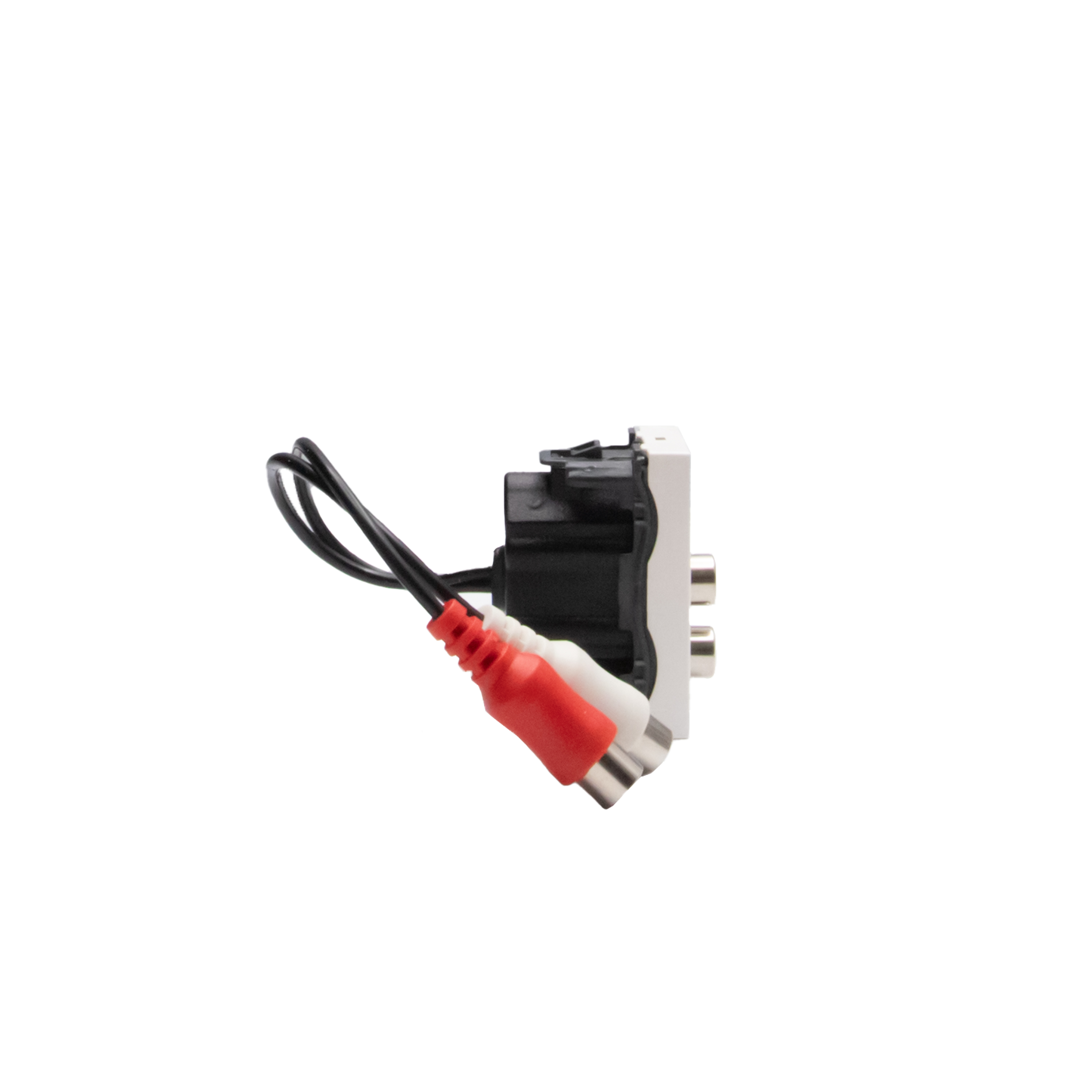 Conector doble tipo RCA - con collares rojos y blancos