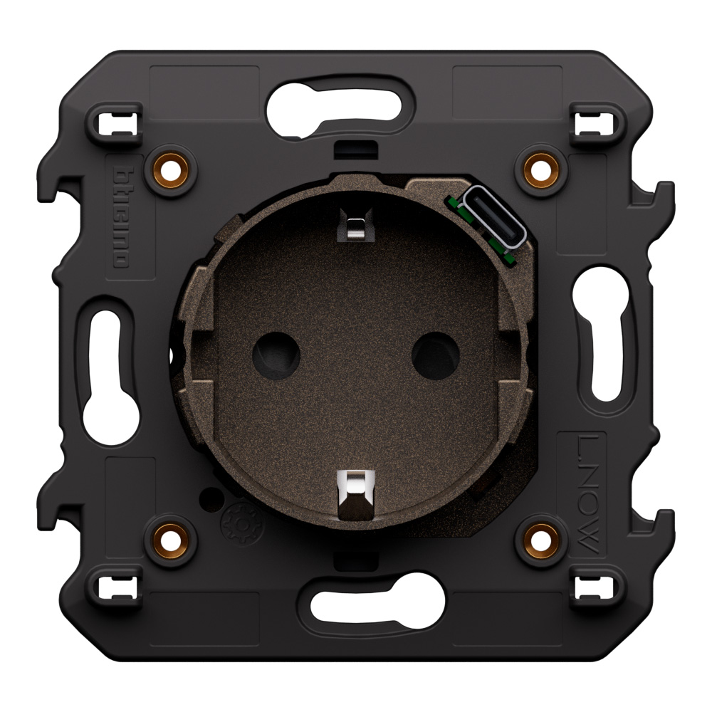 German standard electric socket with integrated USB charger. 