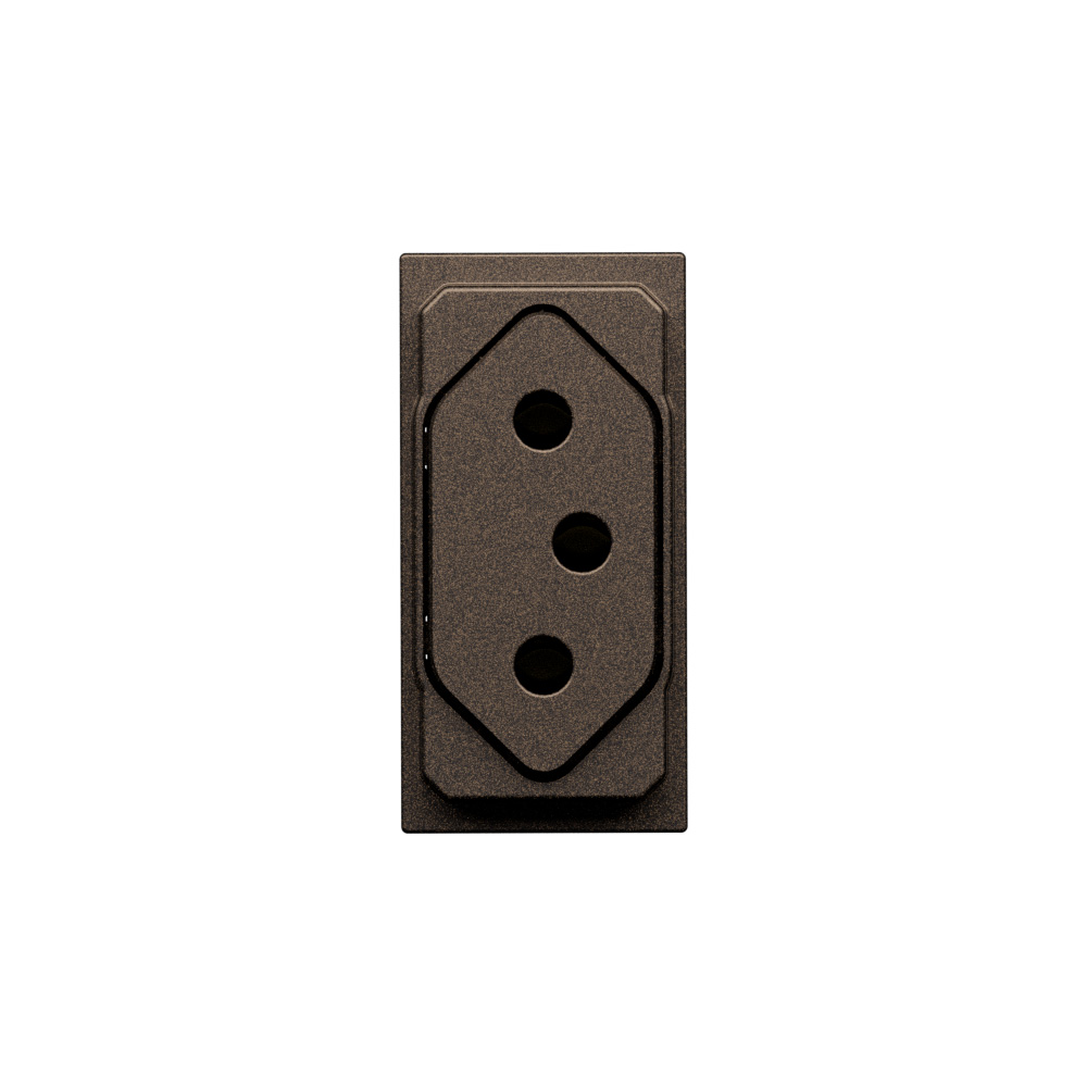 2P+E 10A 250VA flat brasilian std. socket - shuttered contact tubes 