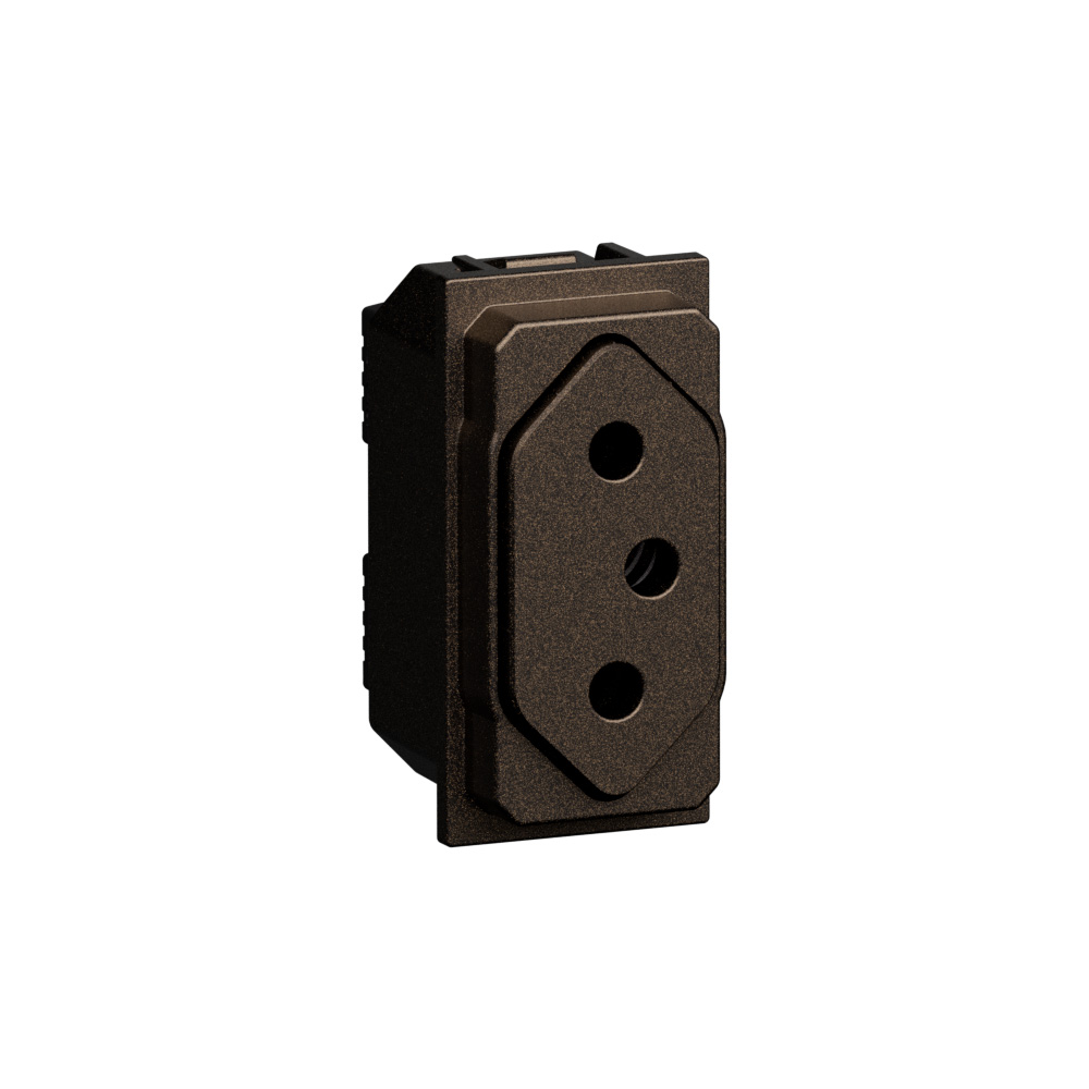 2P+E 10A 250VA flat brasilian std. socket - shuttered contact tubes 
