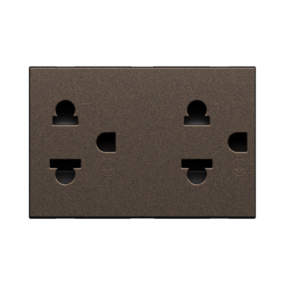 Euro american standard 2 P+E 16 A - 127/250 VA universal duplex socket