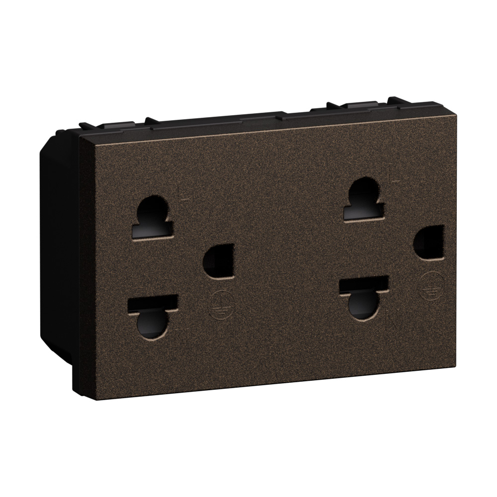 Euro american standard 2 P+E 16 A - 127/250 VA universal duplex socket