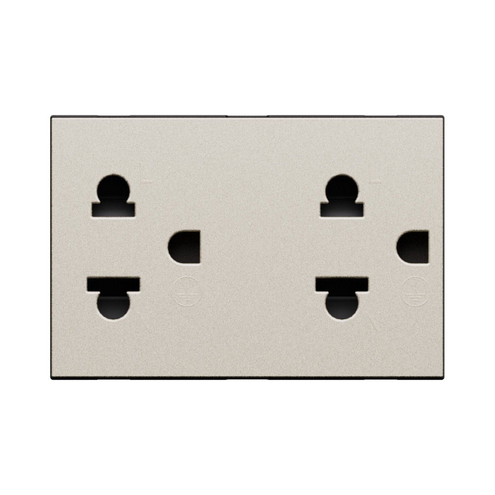Euro american standard 2 P+E 16 A - 127/250 VA universal duplex socket