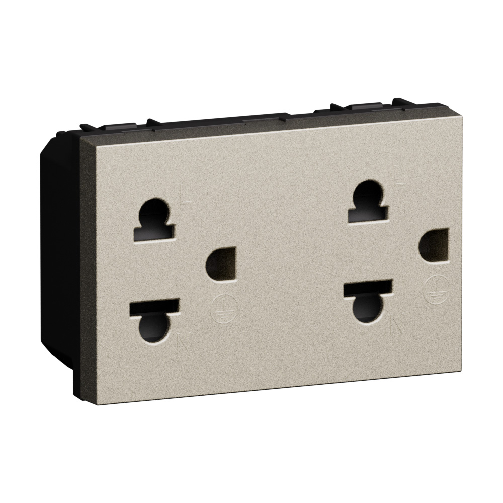 Euro american standard 2 P+E 16 A - 127/250 VA universal duplex socket