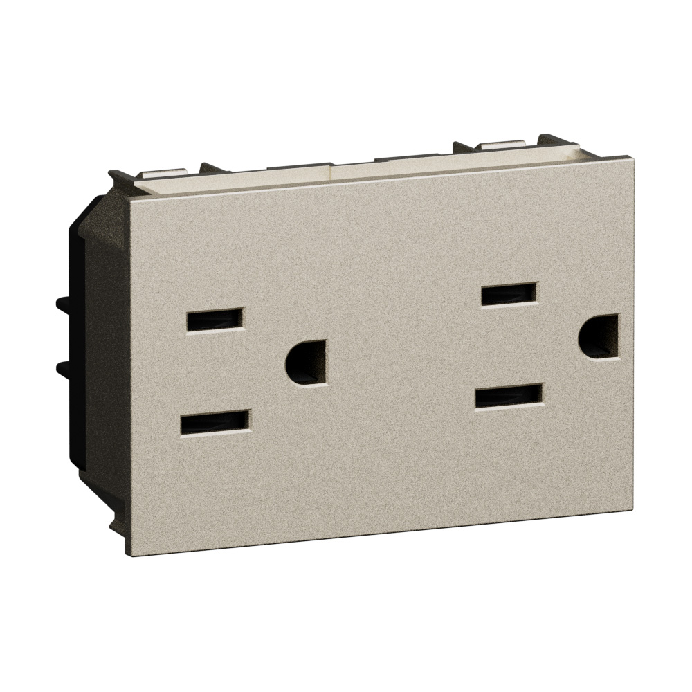 American standard 2 P+E 15 A - 127/250 VA universal duplex socket 