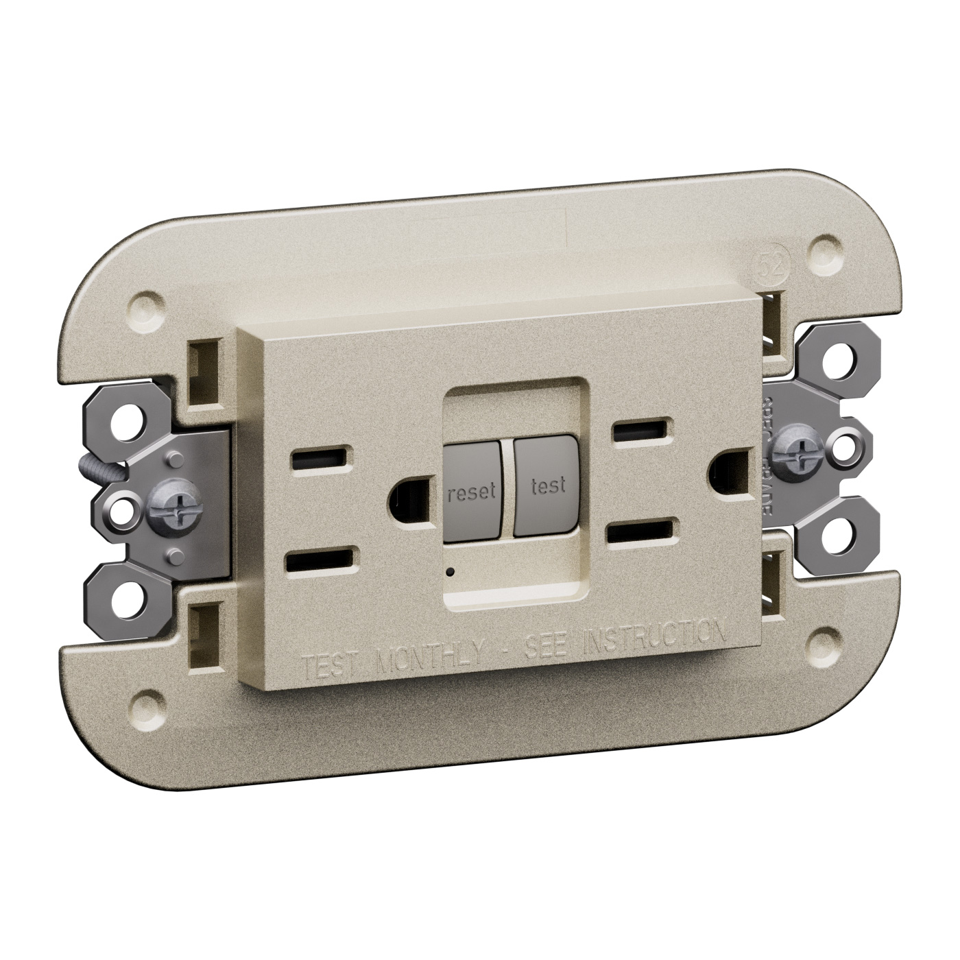 American standard 2 P+E 15 A 127 Va.c.  GFCI socket 