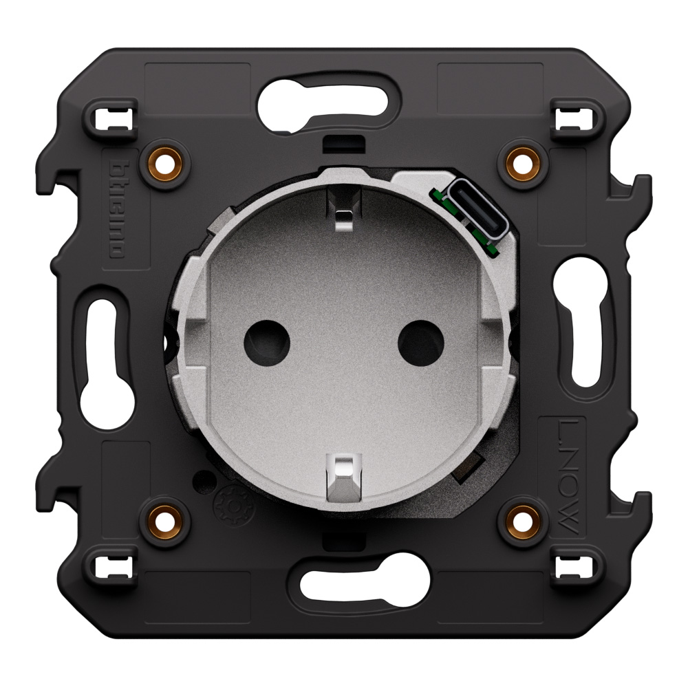 German standard electric socket with integrated USB charger. 