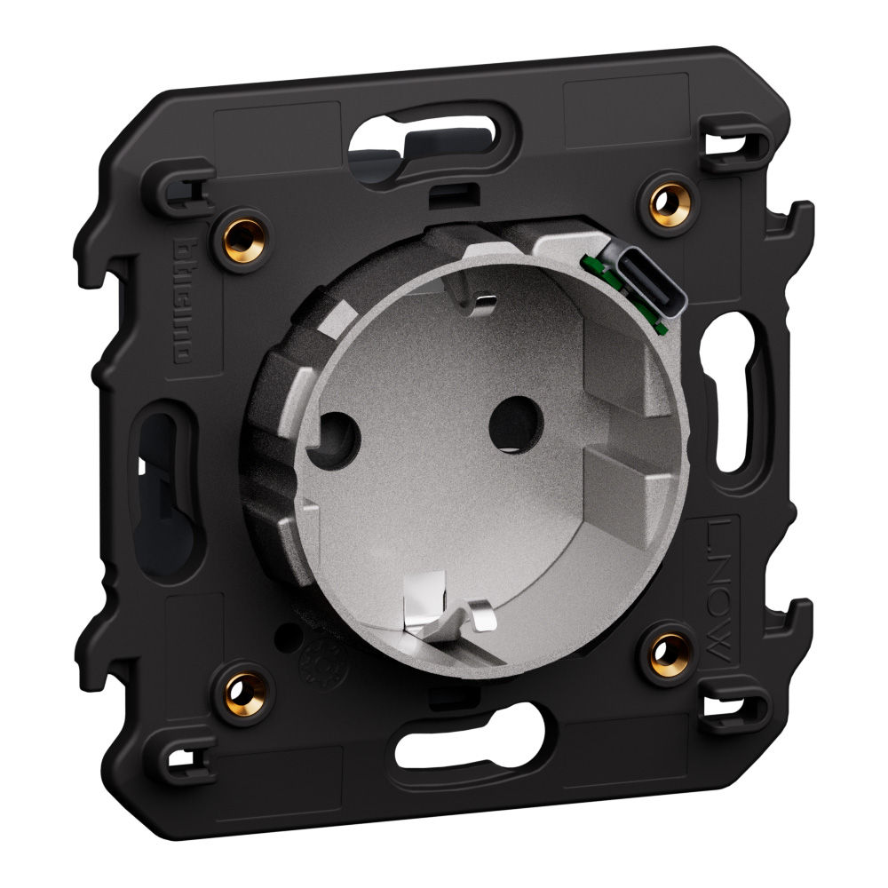 German standard electric socket with integrated USB charger. 