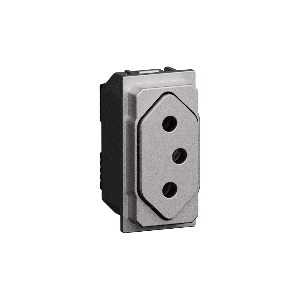2P+E 10A 250 Va.c.  flat brasilian std. Socket