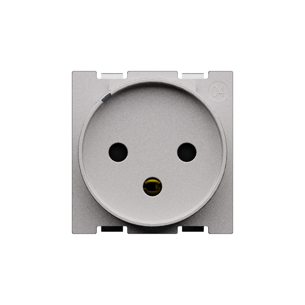 Israeli standard sockets 2 P+E 10/16 A 250 Va.c. socket - 2 modules. Steel