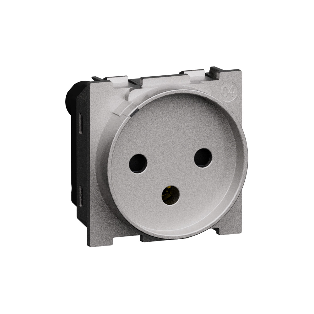 Israeli standard sockets 2 P+E 10/16 A 250 Va.c. socket - 2 modules. Steel
