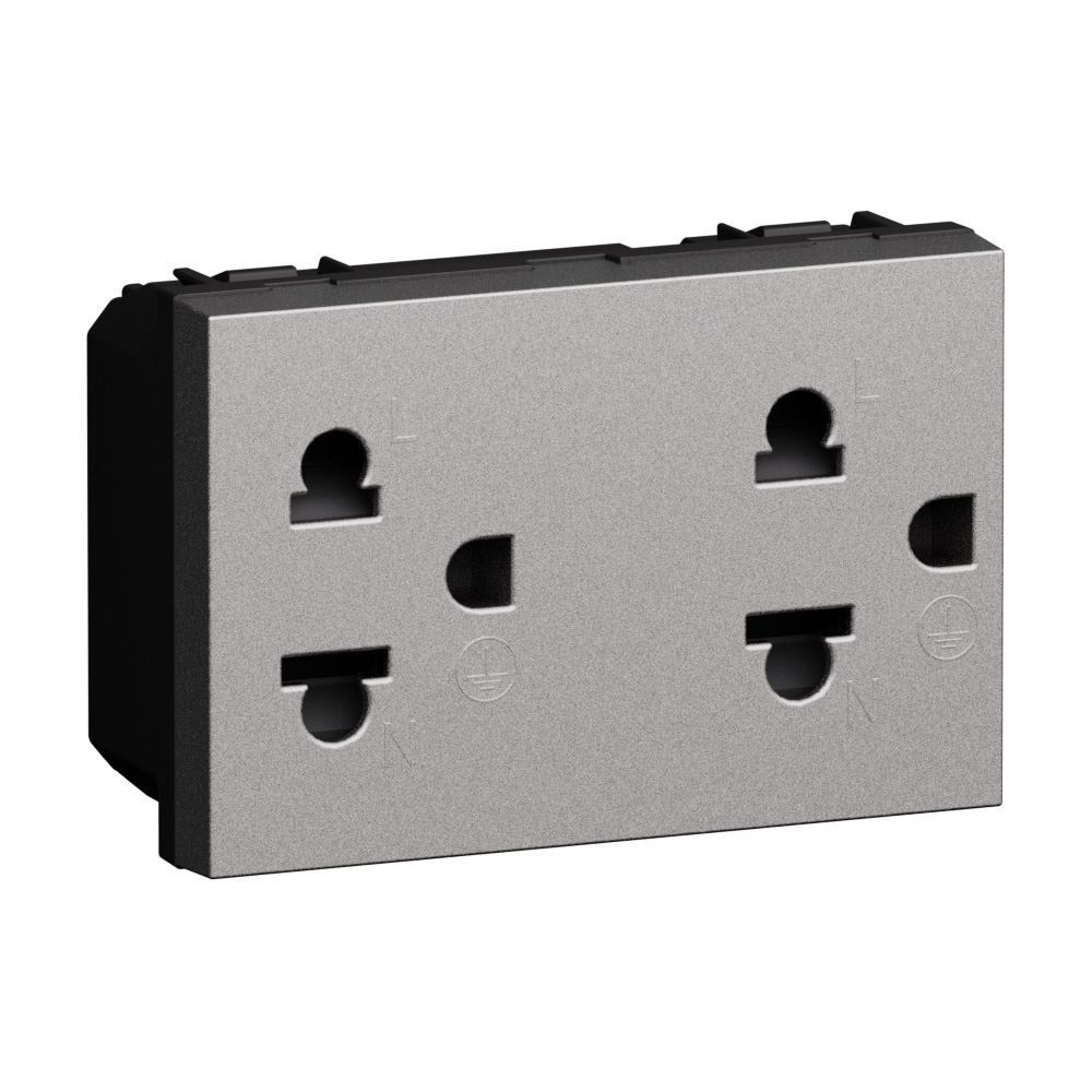 Euro american standard 2 P+E 16 A - 127/250 VA universal duplex socket