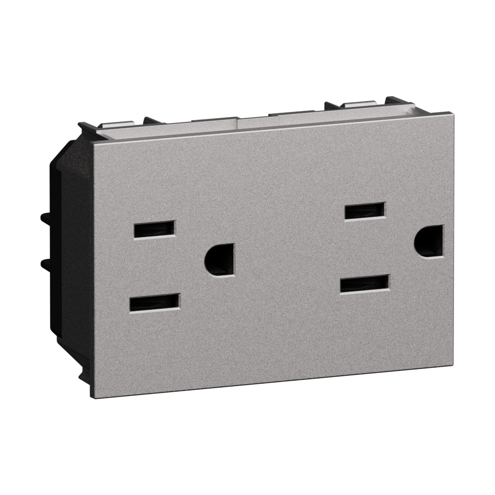 American standard 2 P+E 15 A - 127/250 VA universal duplex socket 