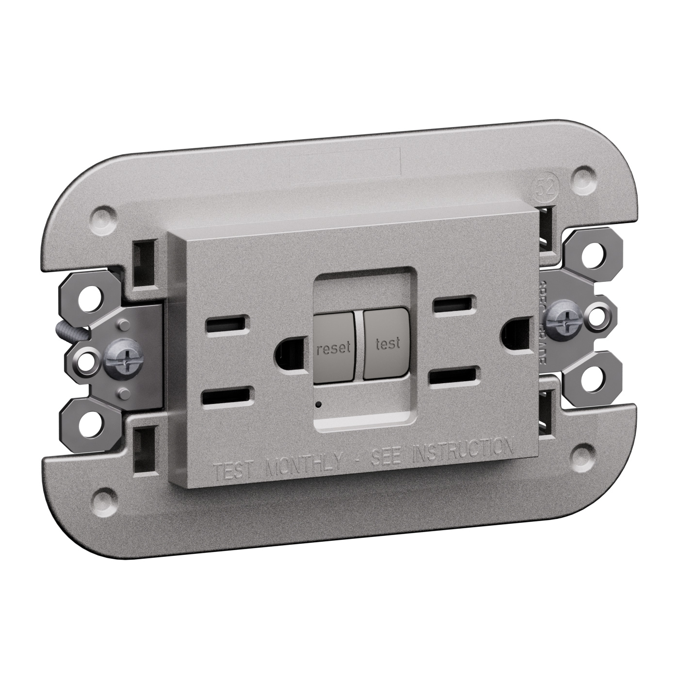 American standard 2 P+E 15 A 127 Va.c. GFCI socket
