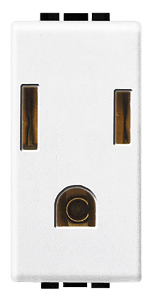 Socket 2 P+E 15 A 127/250 Vac American standard