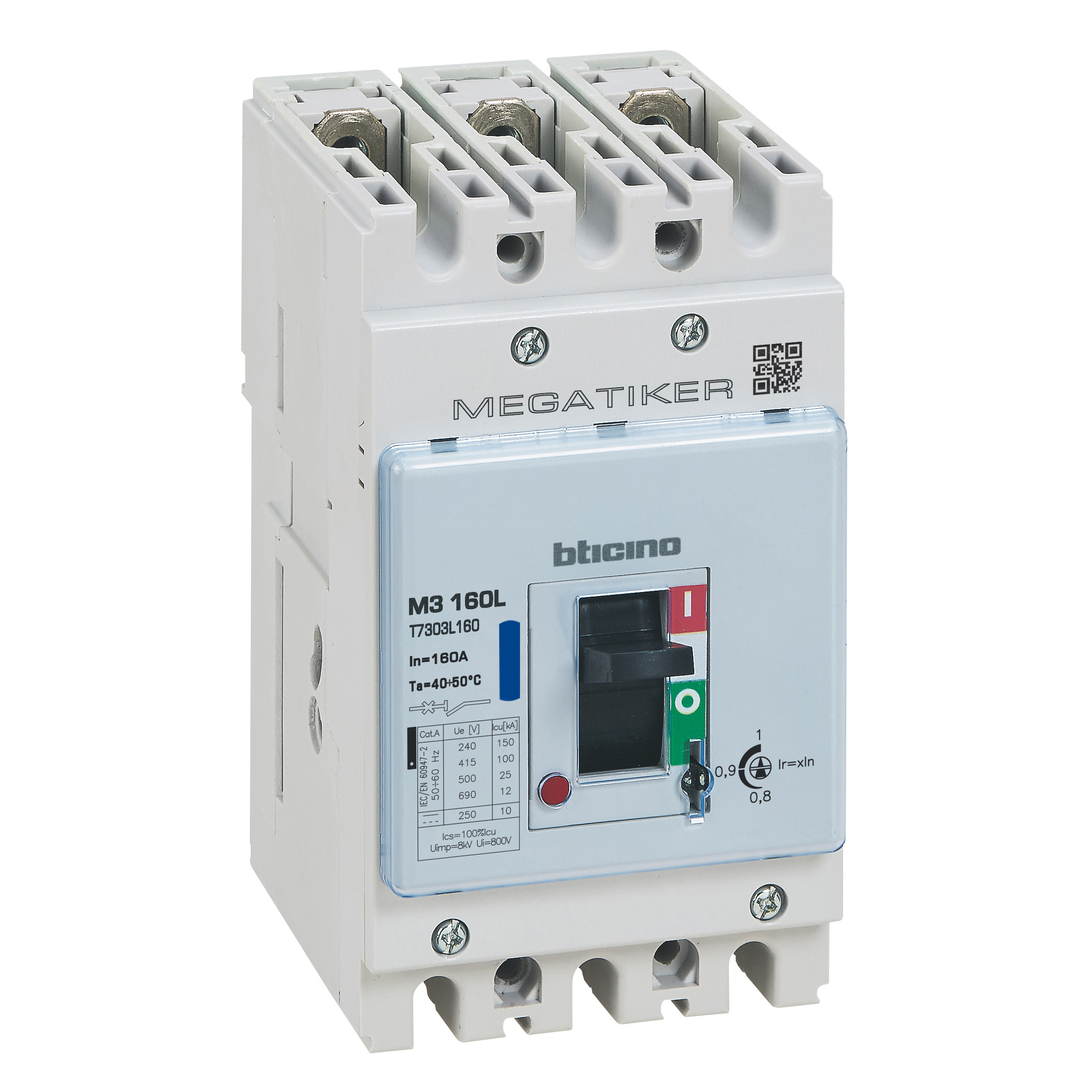 M3 160L - thermal-magnetic Mccb 3P - Icu= 100kA - In= 160A