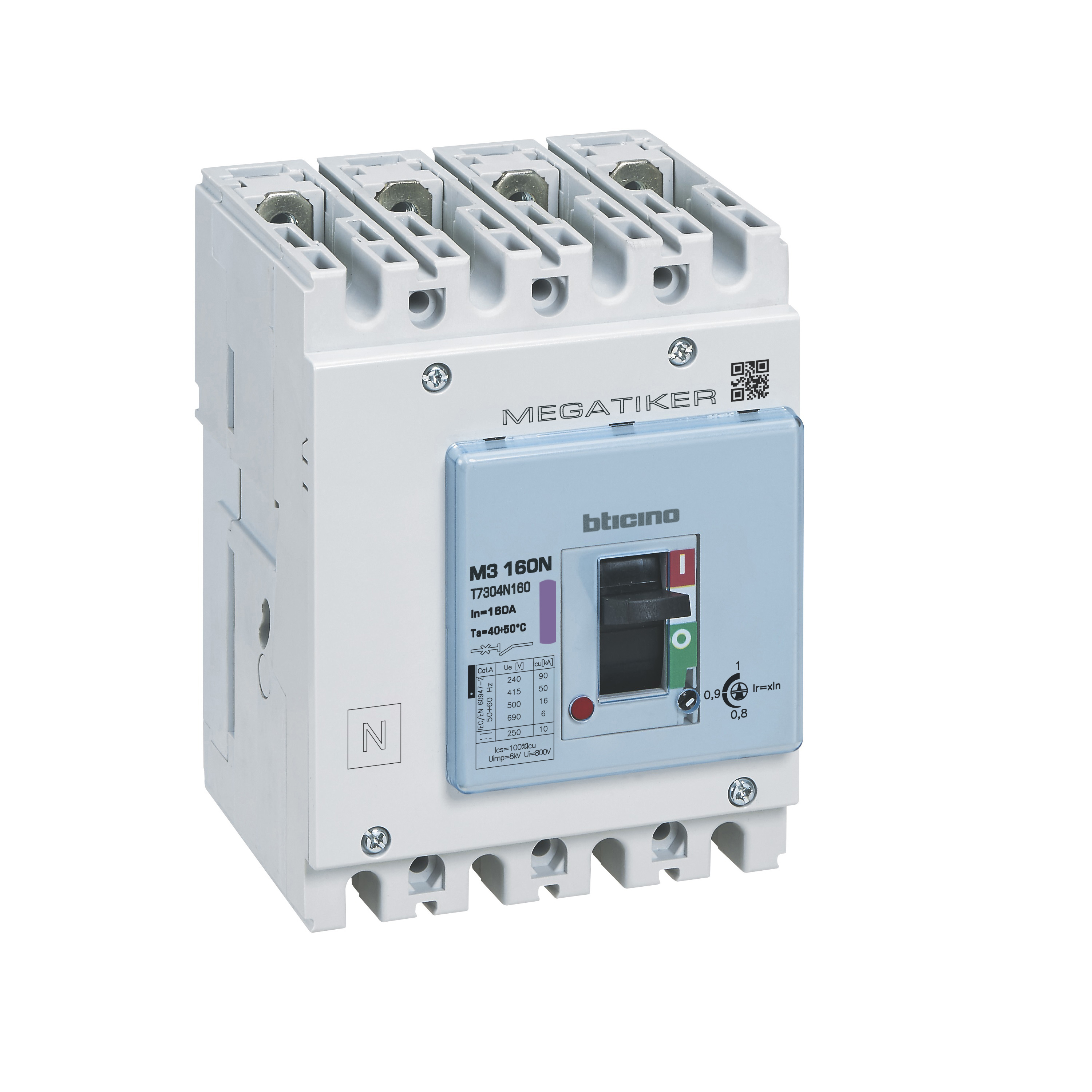 M3 160N - thermal-magnetic Mccb 4P - Icu= 50kA - In= 160A