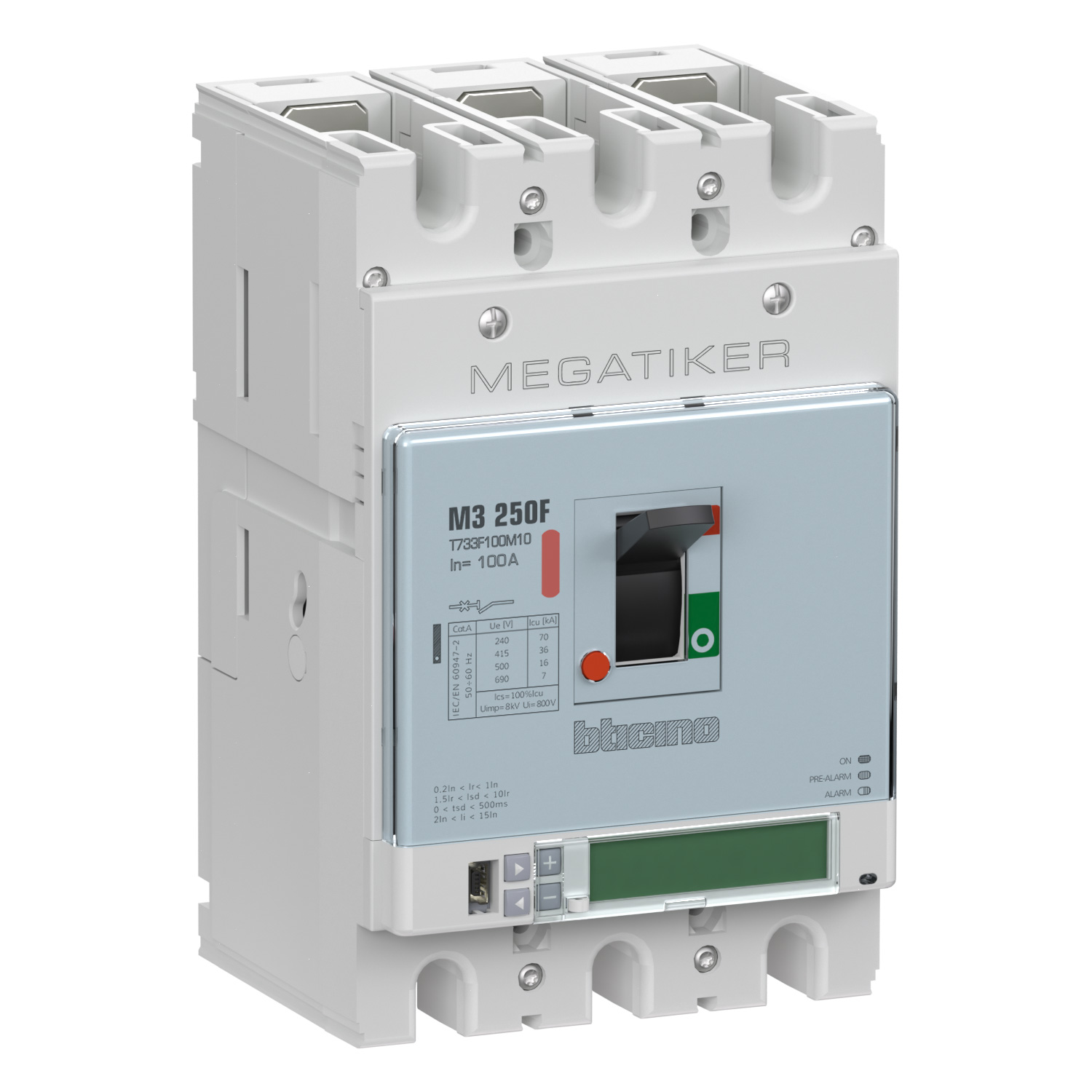MEGATIKER Mccb M3 250F electronic and measure 3P - 100A - 36kA