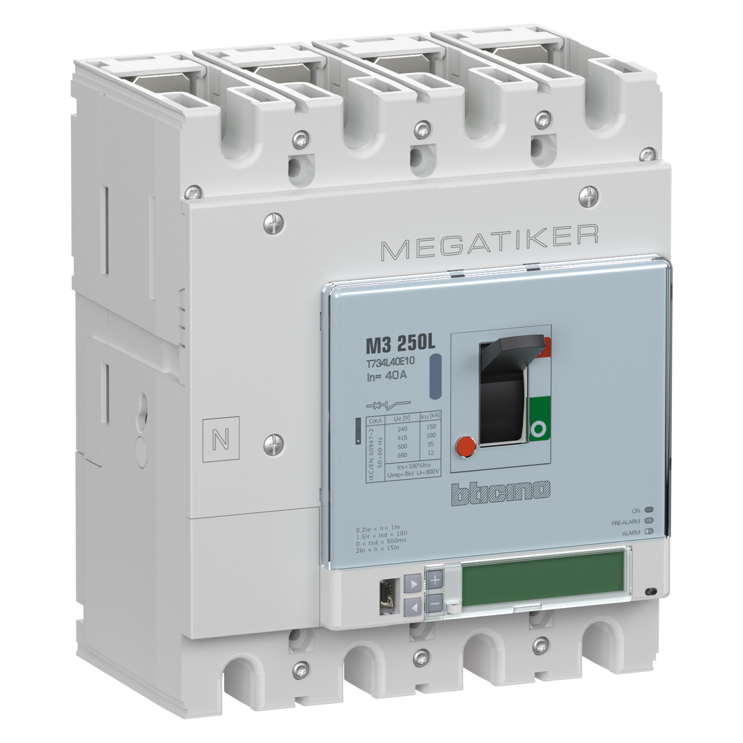 MEGATIKER Mccb M3 250L electronic 4P - 40A - 100kA