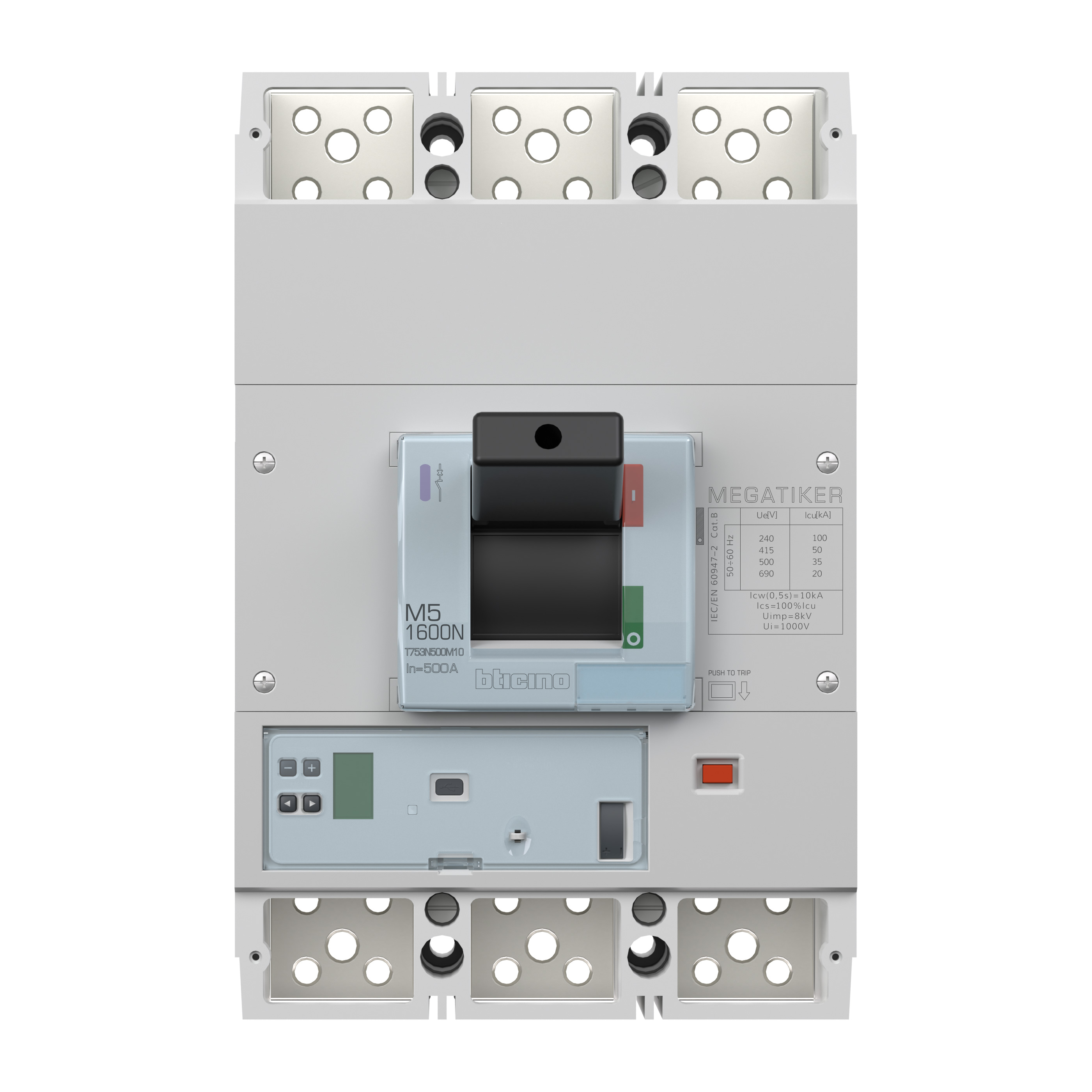 MEGATIKER Mccb M5 1600N electronic and measure 3P - 500A - 50kA
