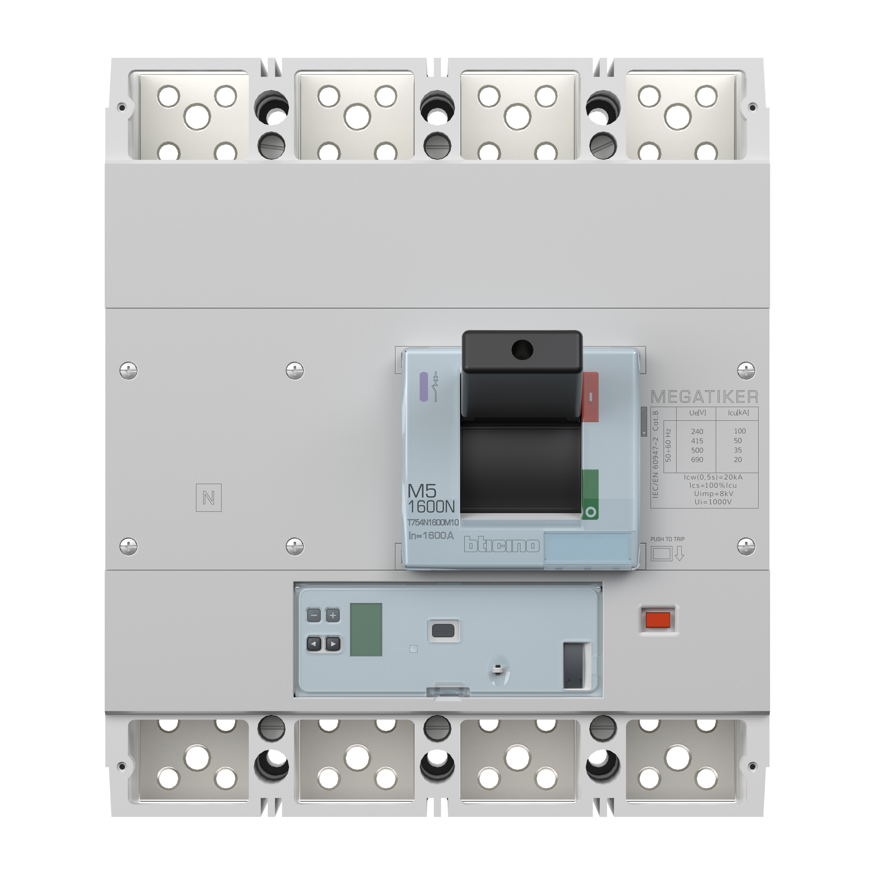 MEGATIKER Mccb M5 1600N electronic and measure 4P - 1600A - 50kA