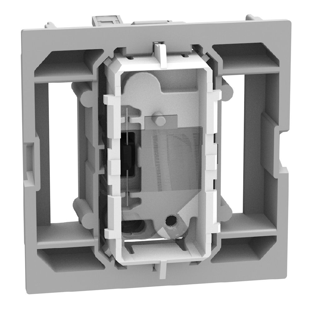 1-way switch 1P 10AX 2 modules, neutral, axial, lightable, automatic terminals