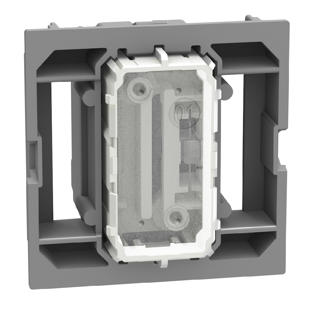 4-way switch 1P 10AX 2 modules, neutral, rocker, lightable, screw & plate terminals