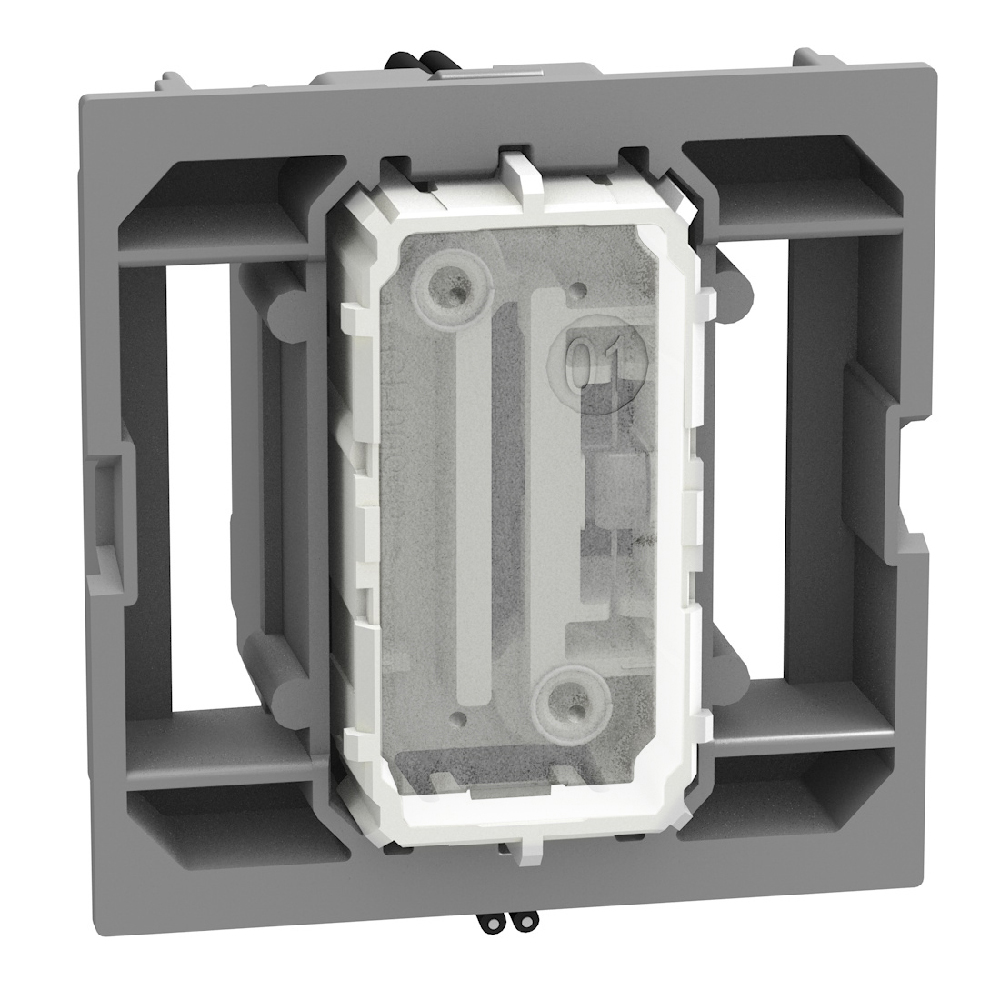 4-way switch 1P 10AX 2 modules, neutral, rocker, lightable, screw & plate terminals