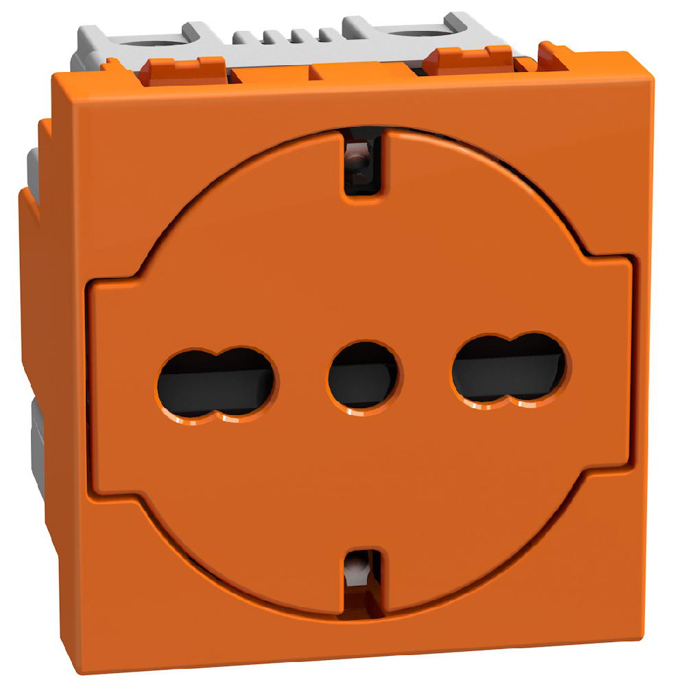 Italian standard P40 socket 2 P+E 16 A 250 V - 2 modules - orange