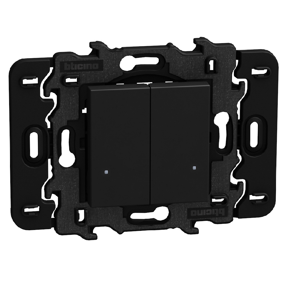 Double wireless Light switch. 3V battery power supply - 2 modules - dark