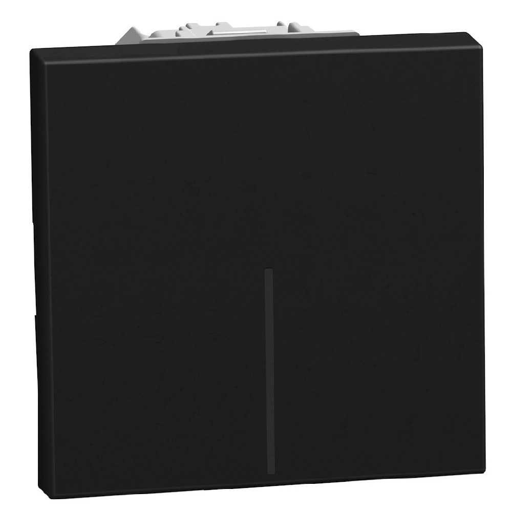 4-way switch 1P 10AX 2 modules dark, rocker, lightable, screw & plate terminals