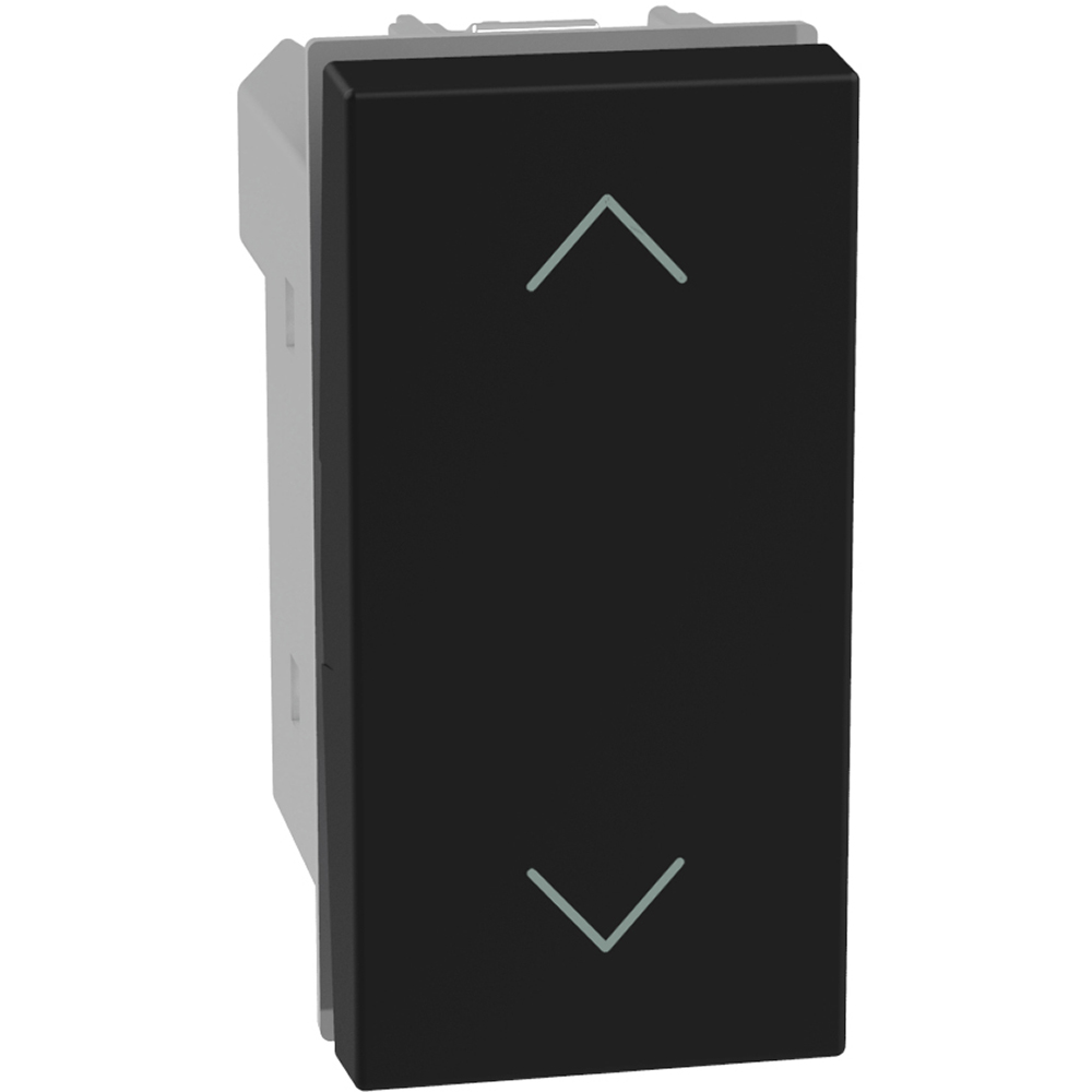 Double pushbutton with interlock with UP and DOWN symbol - 1 module - dark