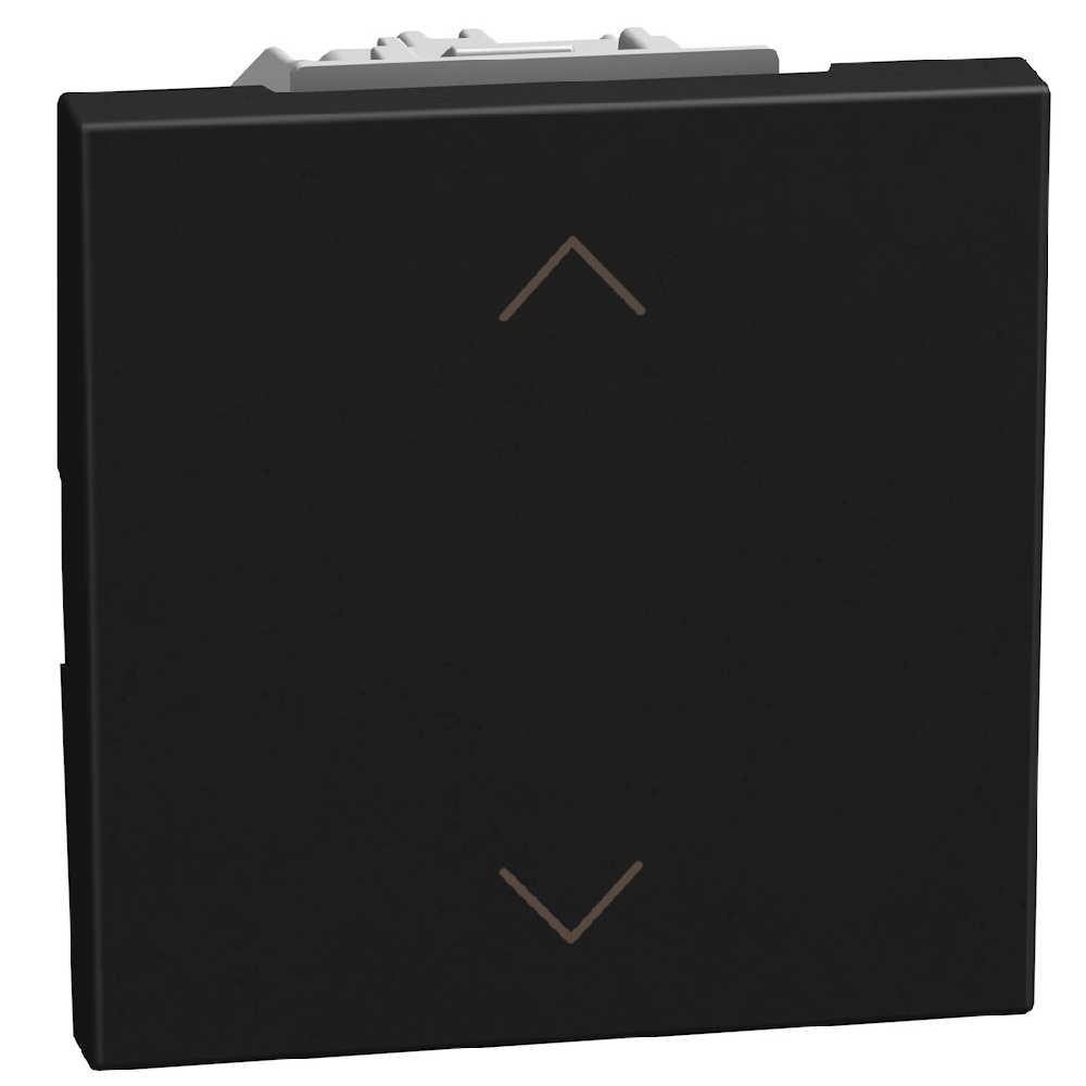 Double pushbutton with interlock with UP and DOWN symbol - 2 modules - dark