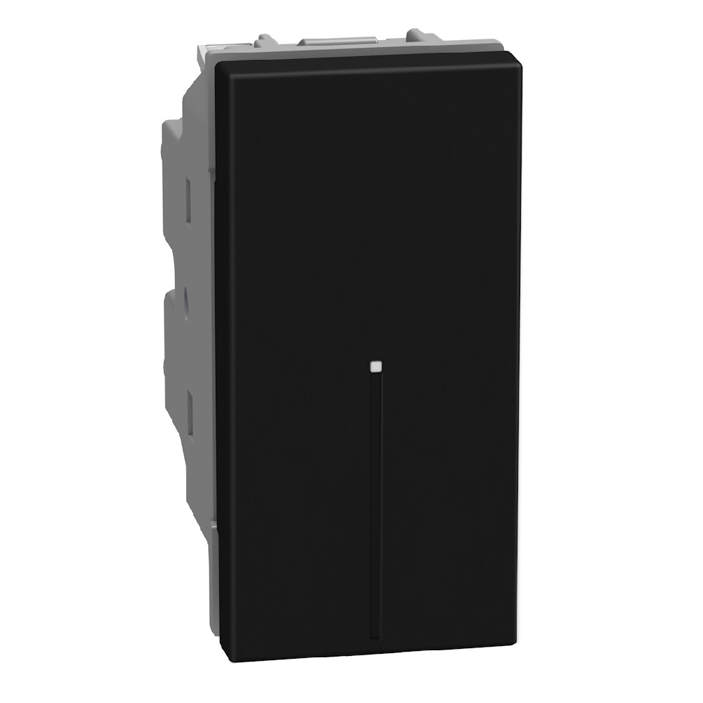 2- way switch 1P 10AX 1 module dark, axial, lightable, automatic terminals