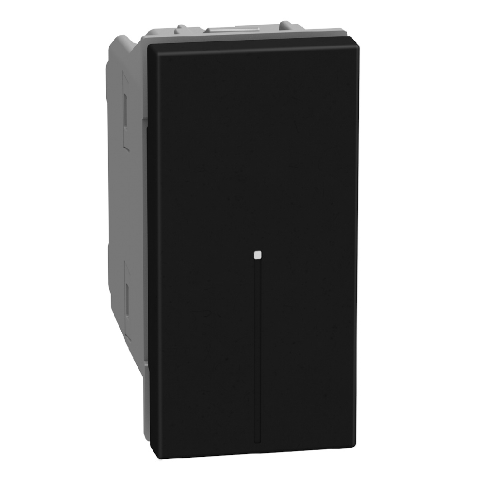 4-way switch 1P 10AX 1 module dark, axial, lightable, screw & plate terminals