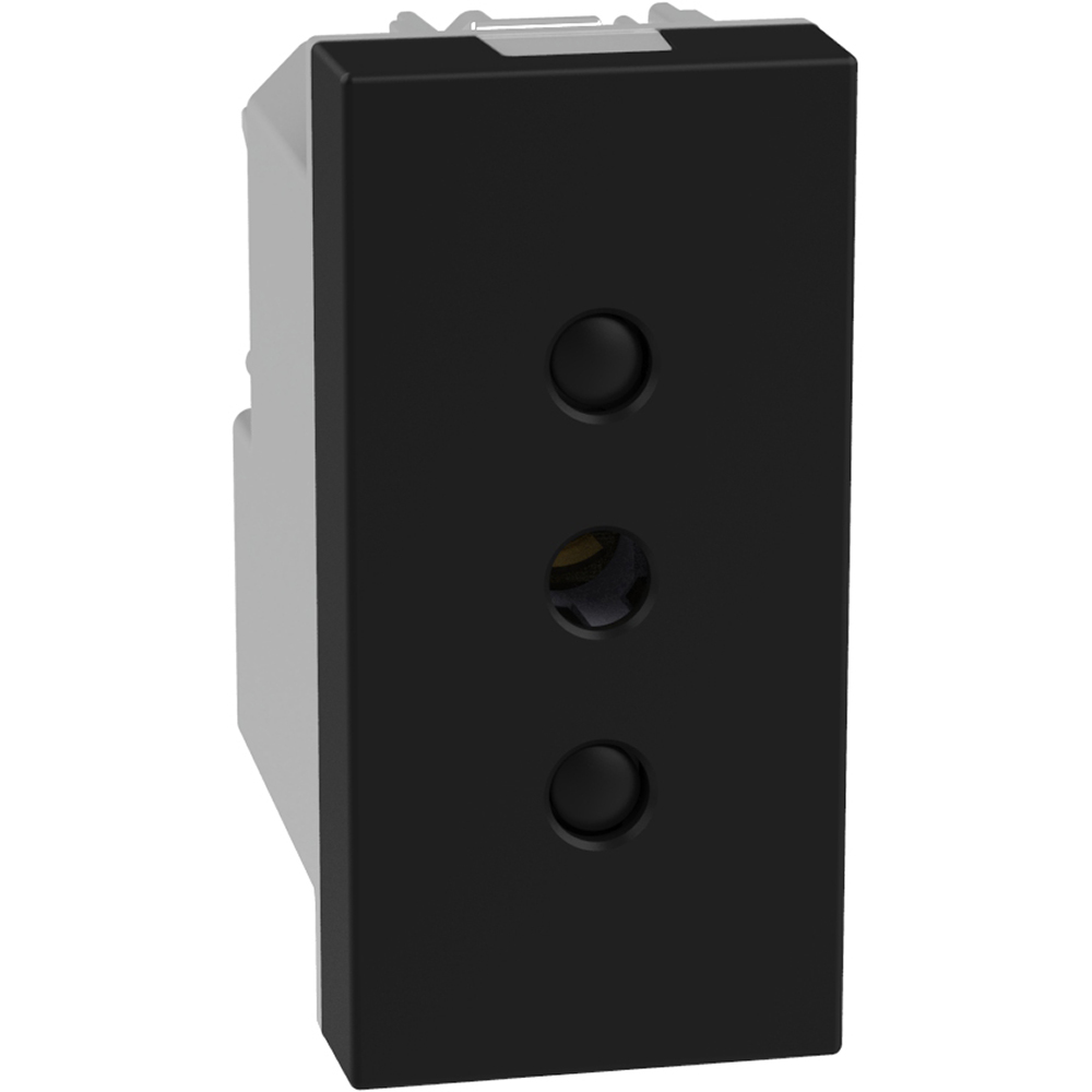 Italian standard P11 socket 2P+E 10 A 250 V - 1 module - dark