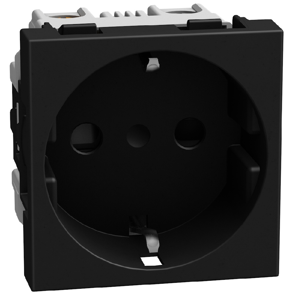 Base 2P+T Light Now - 16A/250V - conexión por tornillos - Dark - 2