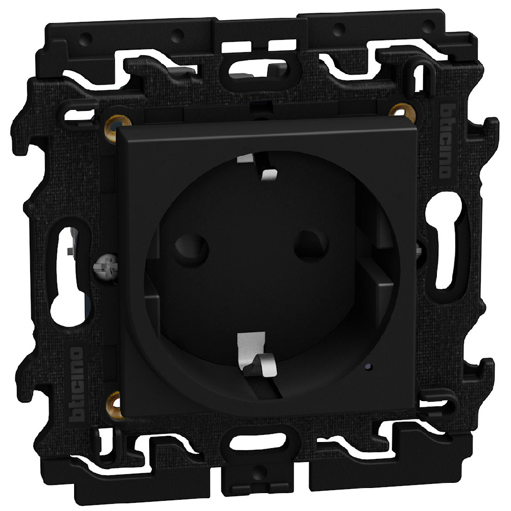 250 Vac 16 A German standard connected socket. Power supply 110-230 Vac - 2 modules - dark