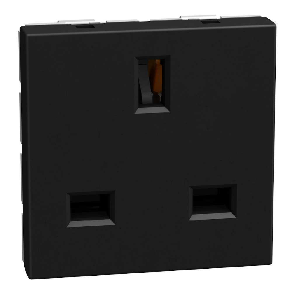 British standard socket 2 P+E 13 A 250 V - 2 modules - dark