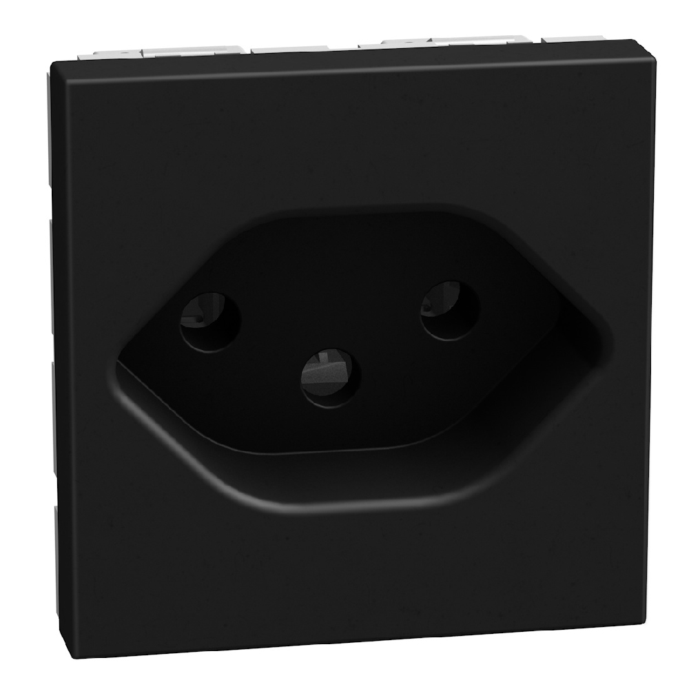 Swiss standard socket 2 P+E 10 A 250 V socket - 2 modules - dark